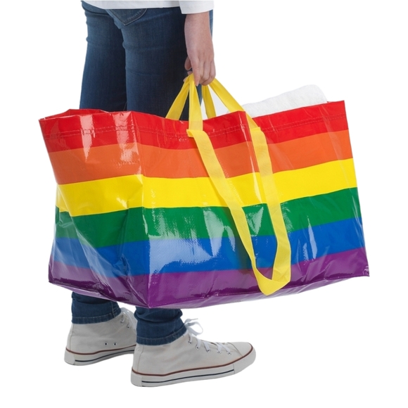 IKEA - STORSTORMA - Large Multicolor Shopping Bag Tote Support LGBTQ Gay Pride - Picture 2 of 7